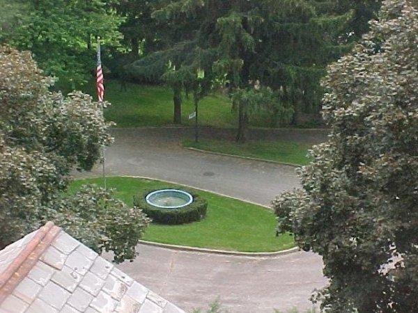 Fountain in front of main building