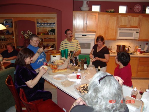 Gathering in the kitchen