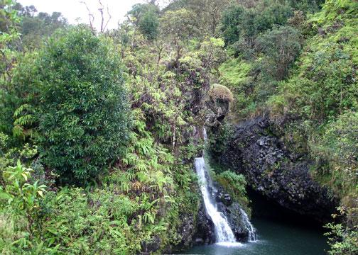 Falls and a cave