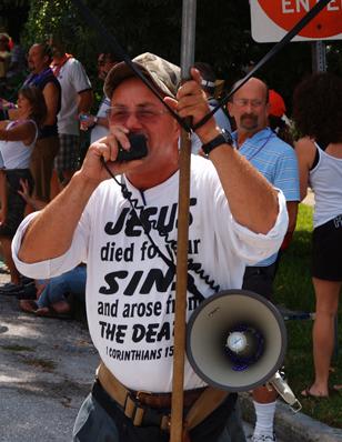 Protestor at Gay Lesbian Parade