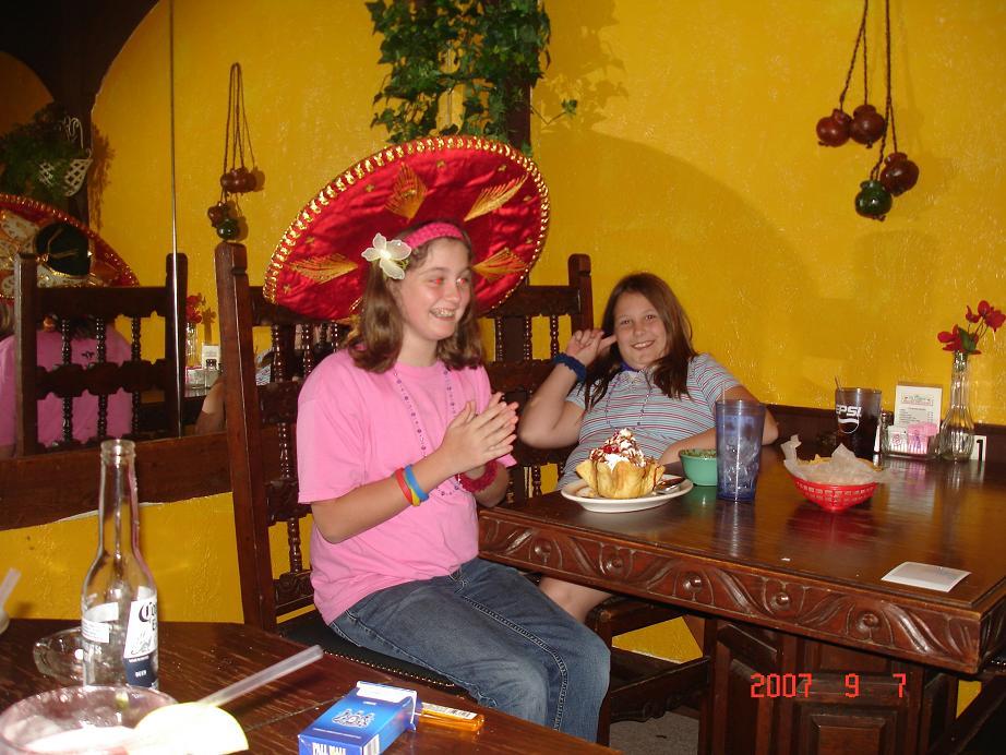 Annie, Ashlynn, and the fried ice cream.JPG