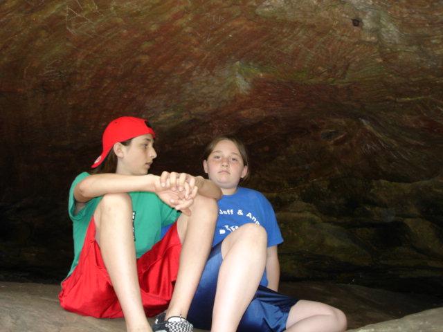 My oldest two in a cave at Petit Jean