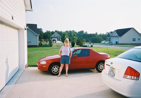 Paula front of car.JPG